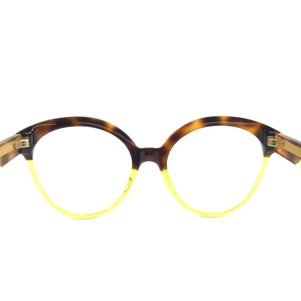 Alfred Kerbs Eyeglasses Frames ANDREA YW Yellow Brown Tortoise 53-18-145